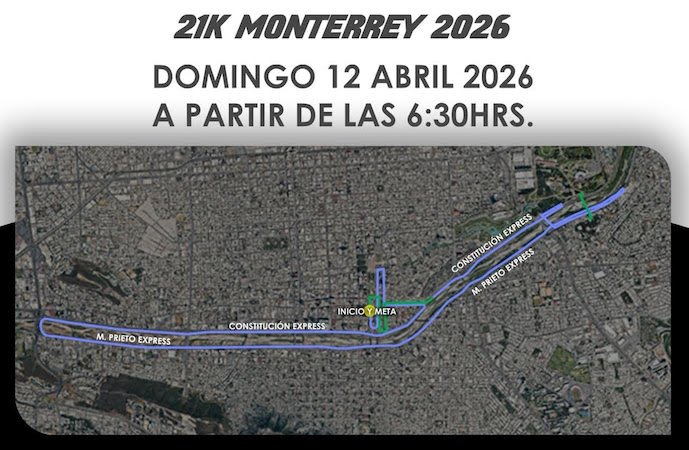 Cierran vialidades en el centro de Monterrey por carrera 21K; llaman a tomar precauciones